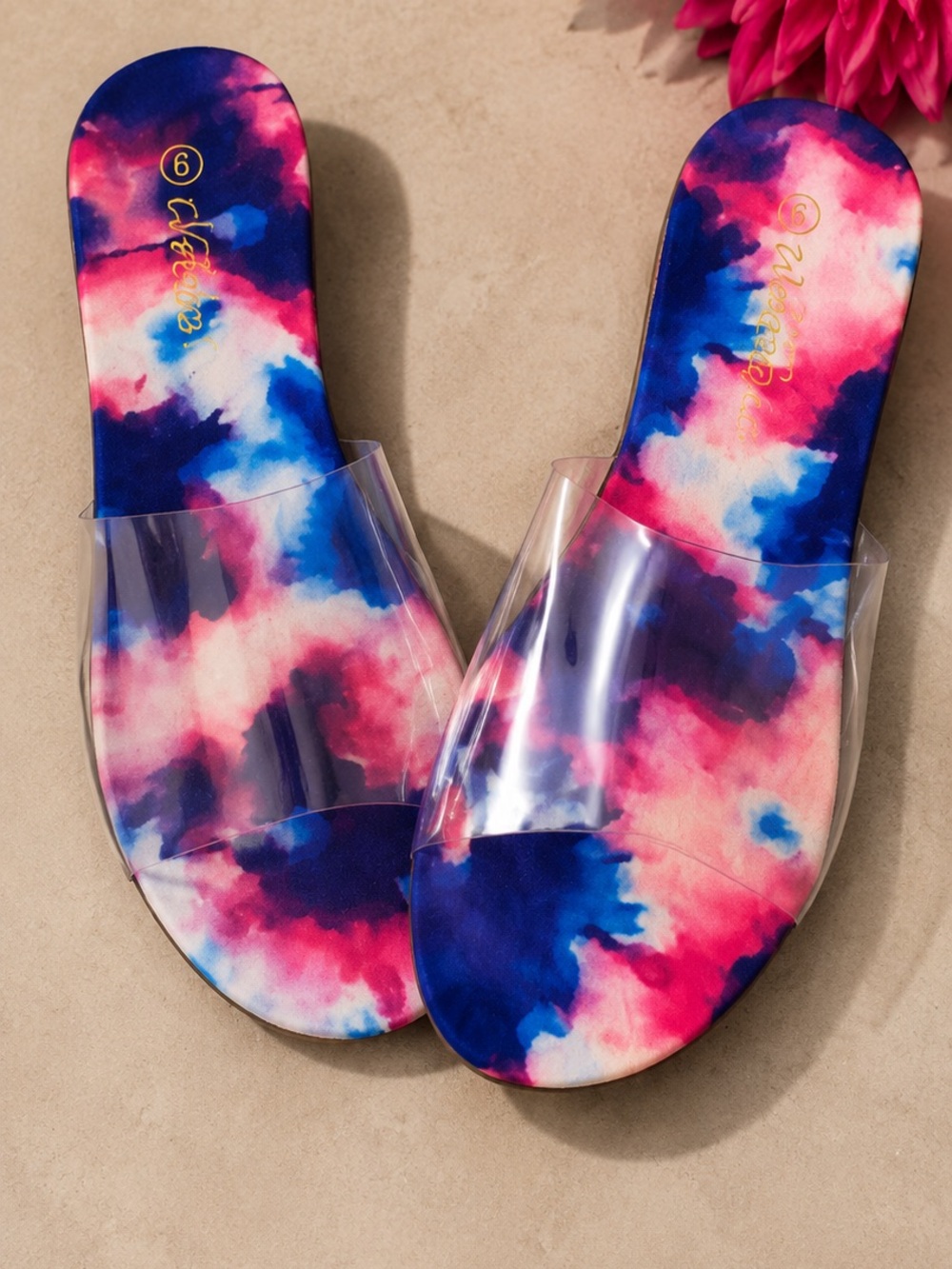 Mata Tie-Dye Transparent sandals size 6